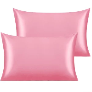 2 PACK LUXURIOUS SATIN TRAVEL/TODDLER PILLOWCASES, WITH ENVELOPE CLOSURE.