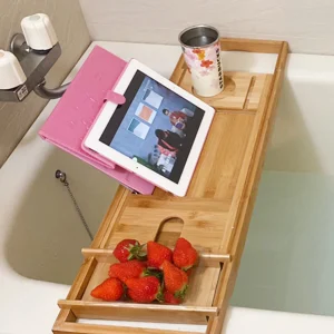 BAMBOO OVER THE TUB ADJUSTABLE SHELF