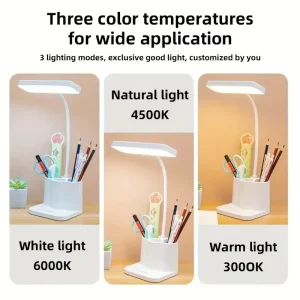 USB RECHARGEABLE, ADJUSTABLE LED LAMP, WITH EYE PROTECTION, AND 3 COLOR TEMPERATURE MODES