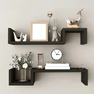 2 PCS FLOATING SHELF, STRONG LOAD-BEARING CAPACITY