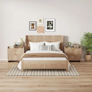 BEAUTIFUL WALL MOUNT, FLUTED HEADBOARD ONLY, AVAILABLE IN KING OR QUEEN